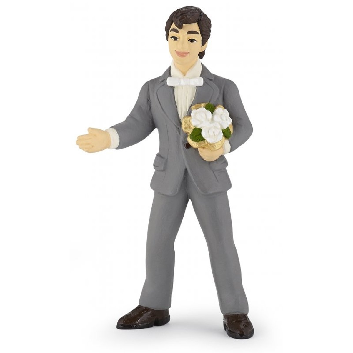 Figurine du marié au bouquet gris, PAPO