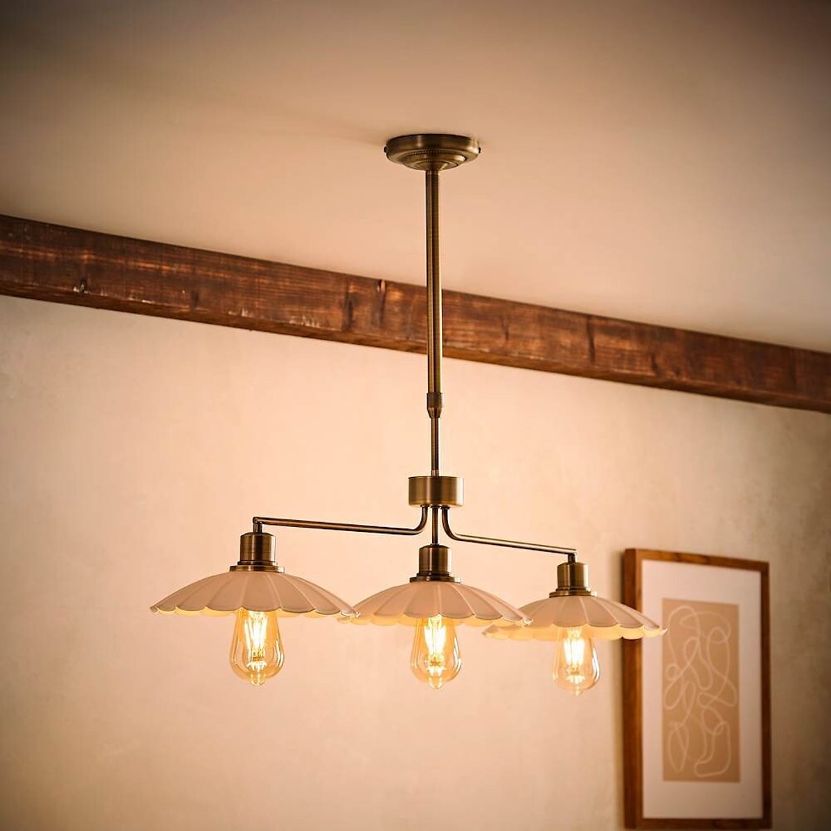 Horton 3-Light Diner Bar Scallop Pendant Light brass, SO'HOME