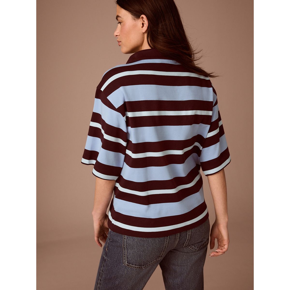 Maillot de rugby à rayures maternité bleu/marron, NEXT