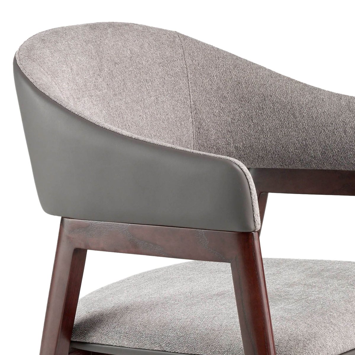 Chaise en tissu et foncé en similicuir gris | taupe | noyer, ANGEL CERDA