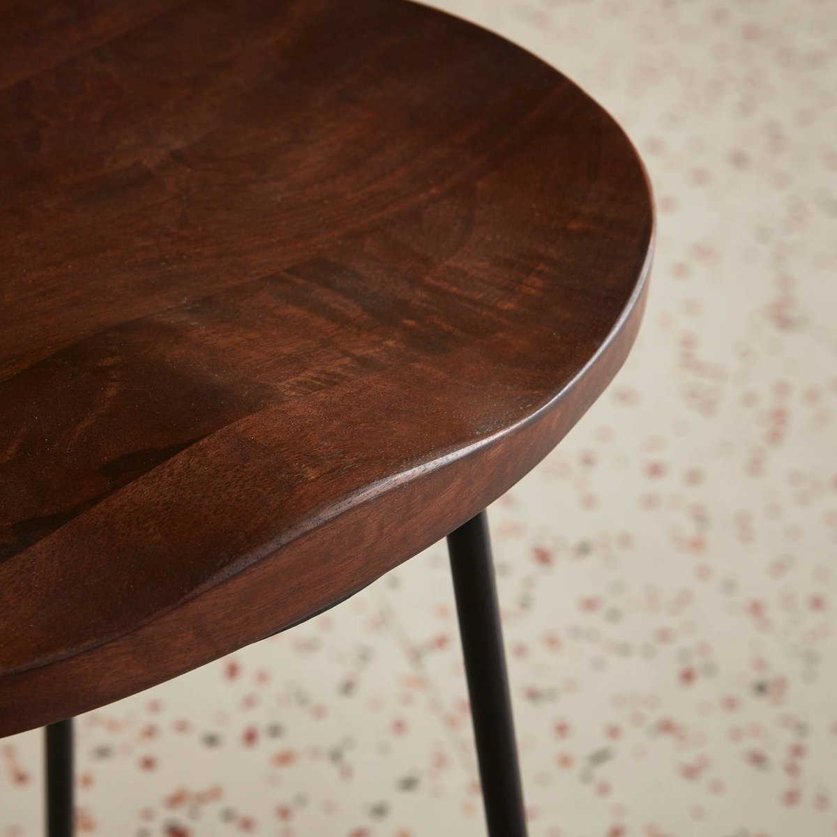 Tabouret de bars bois de manguier et acier, 65cm, repose pieds (lot de 2) JAYA naturel, SWEEEK