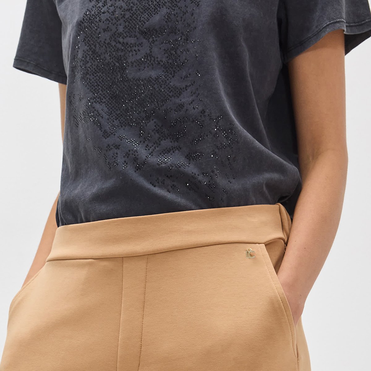 Pantalon de jogging à coupe évasée camel, LOLA CASADEMUNT
