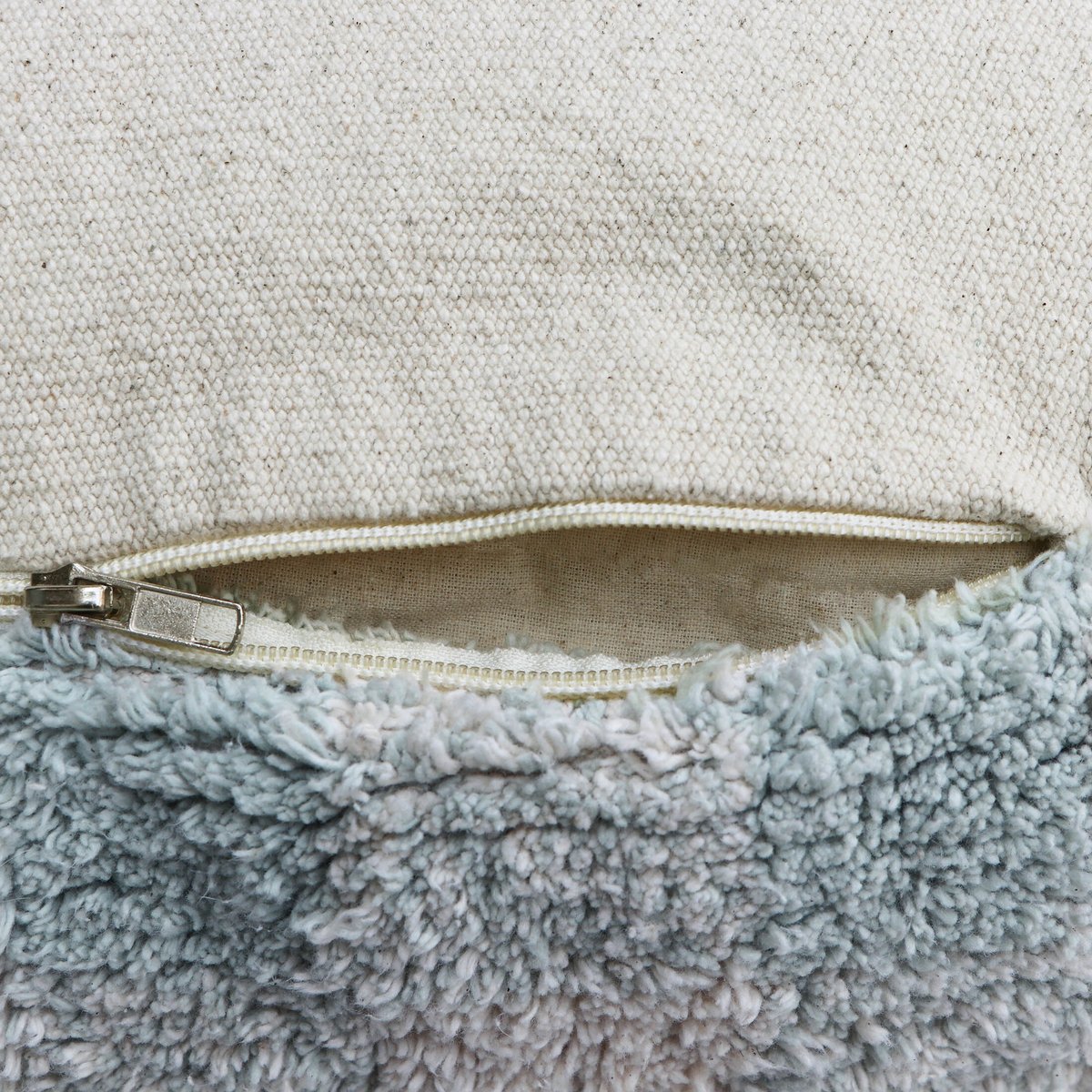 Pouf Vichy SWAN LAKE naturel, sauge bleue, LORENA CANALS