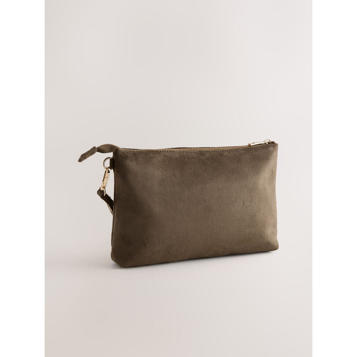 Pochette en suédine à œillets marron chocolat, NEXT