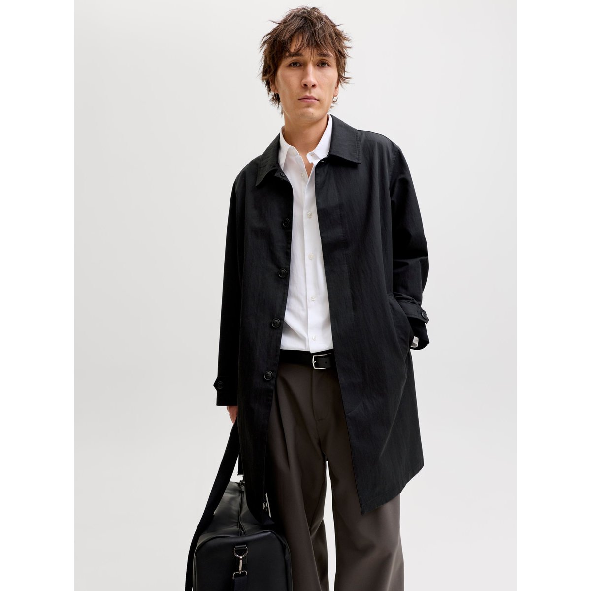 Trench Coat black 1, JACK & JONES