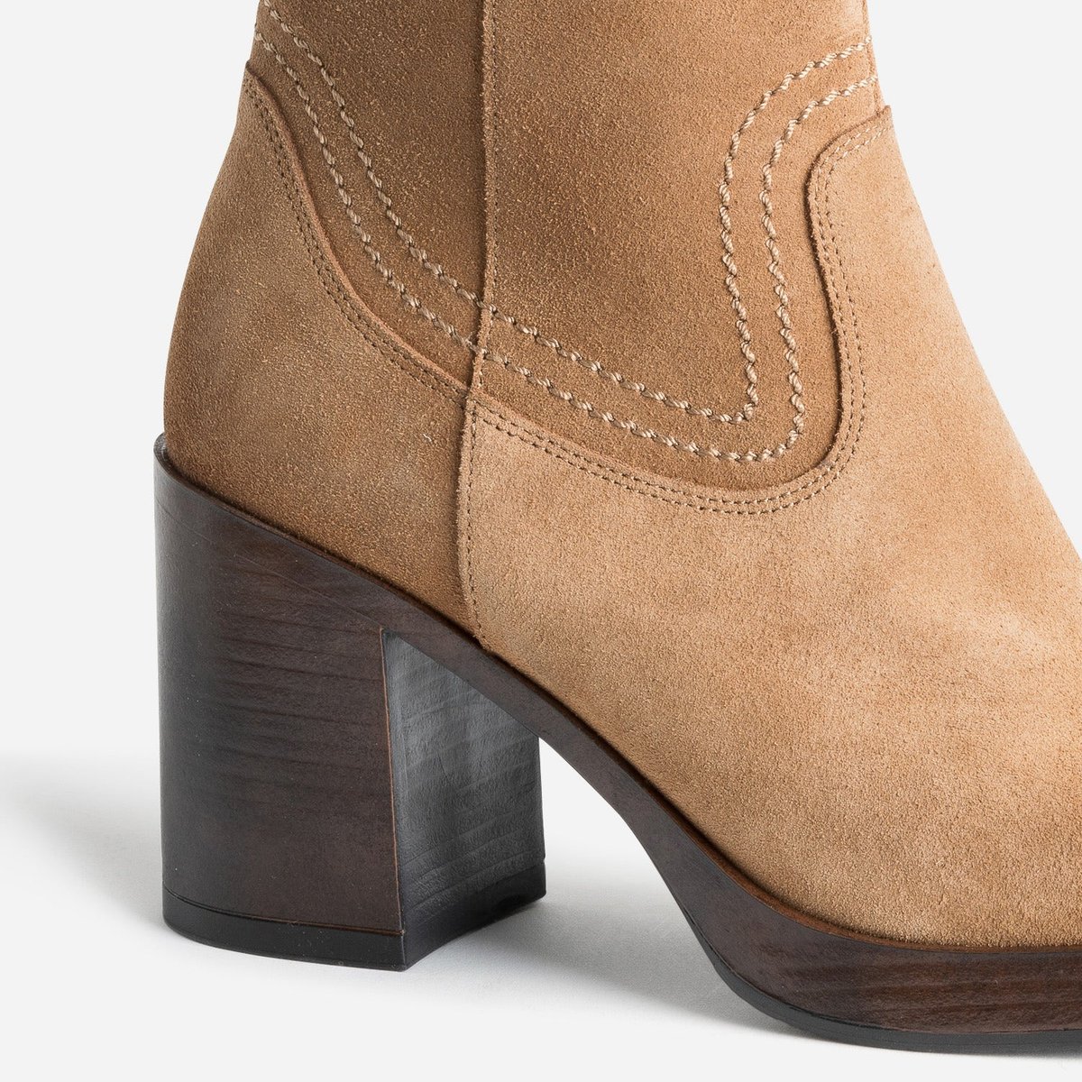 Boots À Talon en cuir CELIA camel, ERAM