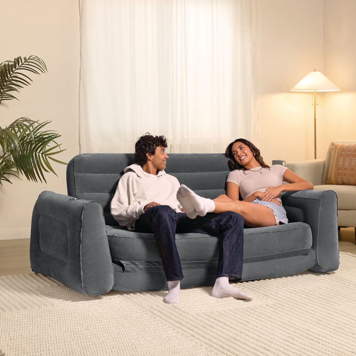 Canapé convertible gris, INTEX