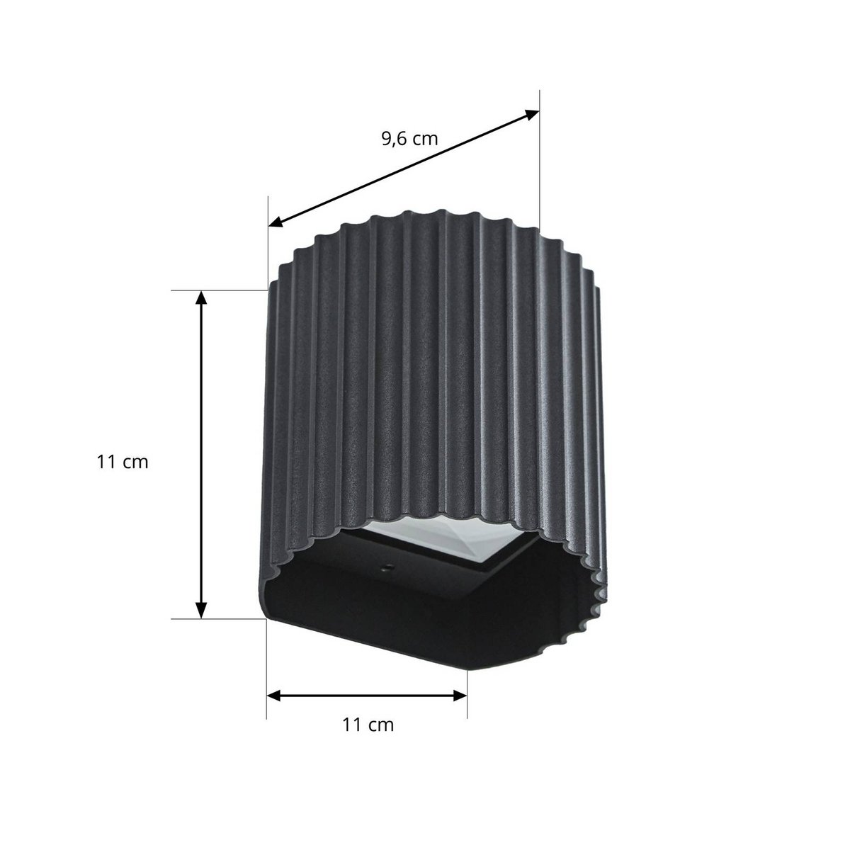 Applique extérieure en aluminium moderneLED noir, LINDBY