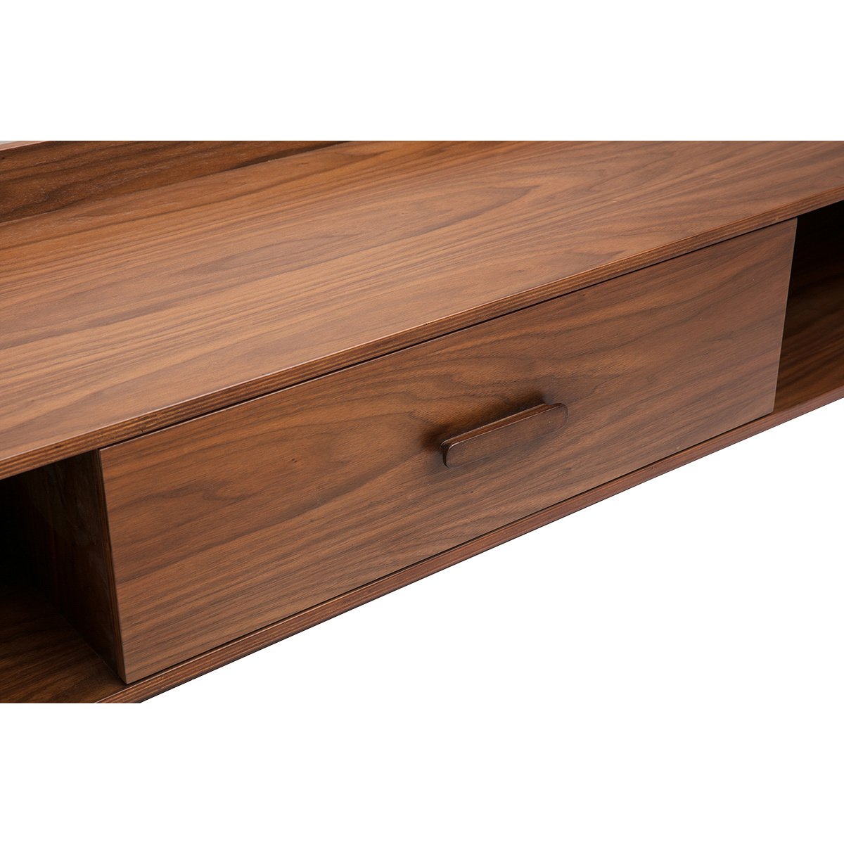Meuble TV scandinave bois clair frêne L200 cm HALLEN noyer, MILIBOO