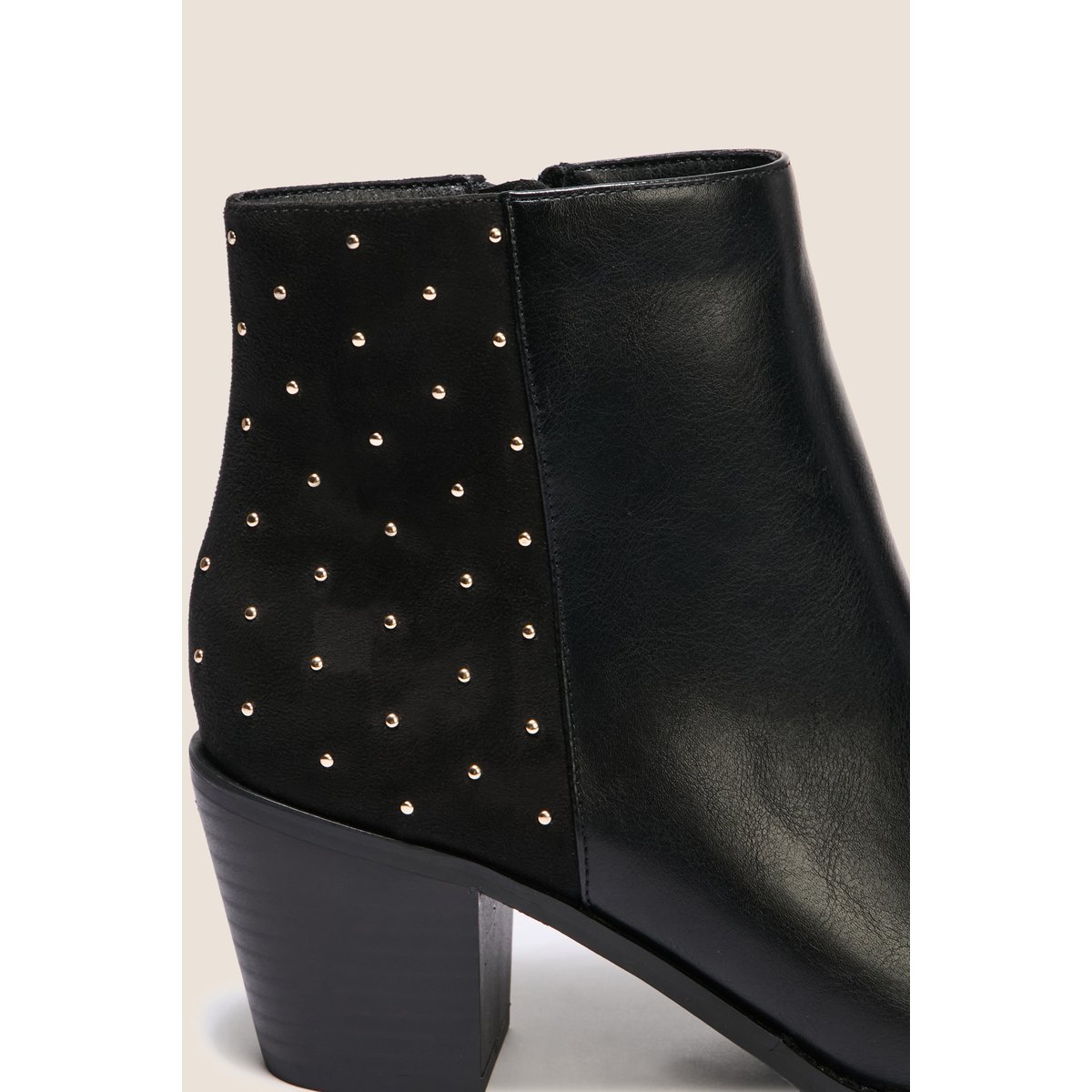 Bottines à talon détails cloutés noir, BREAL