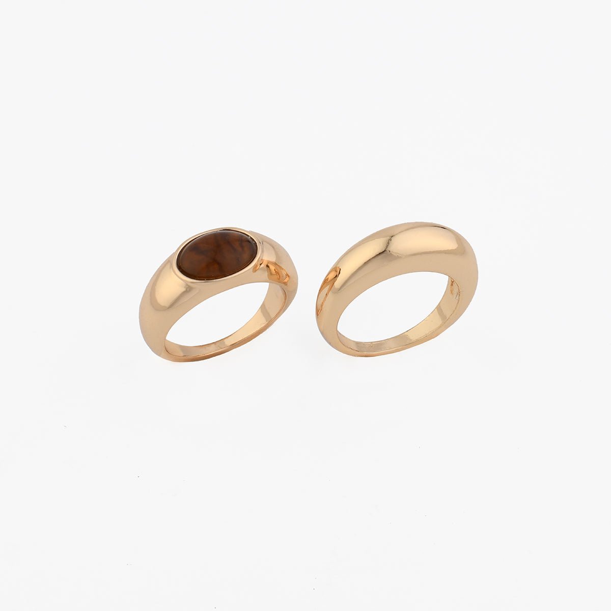 Set de 2 bagues dorées et marron marron, BALABOOSTE