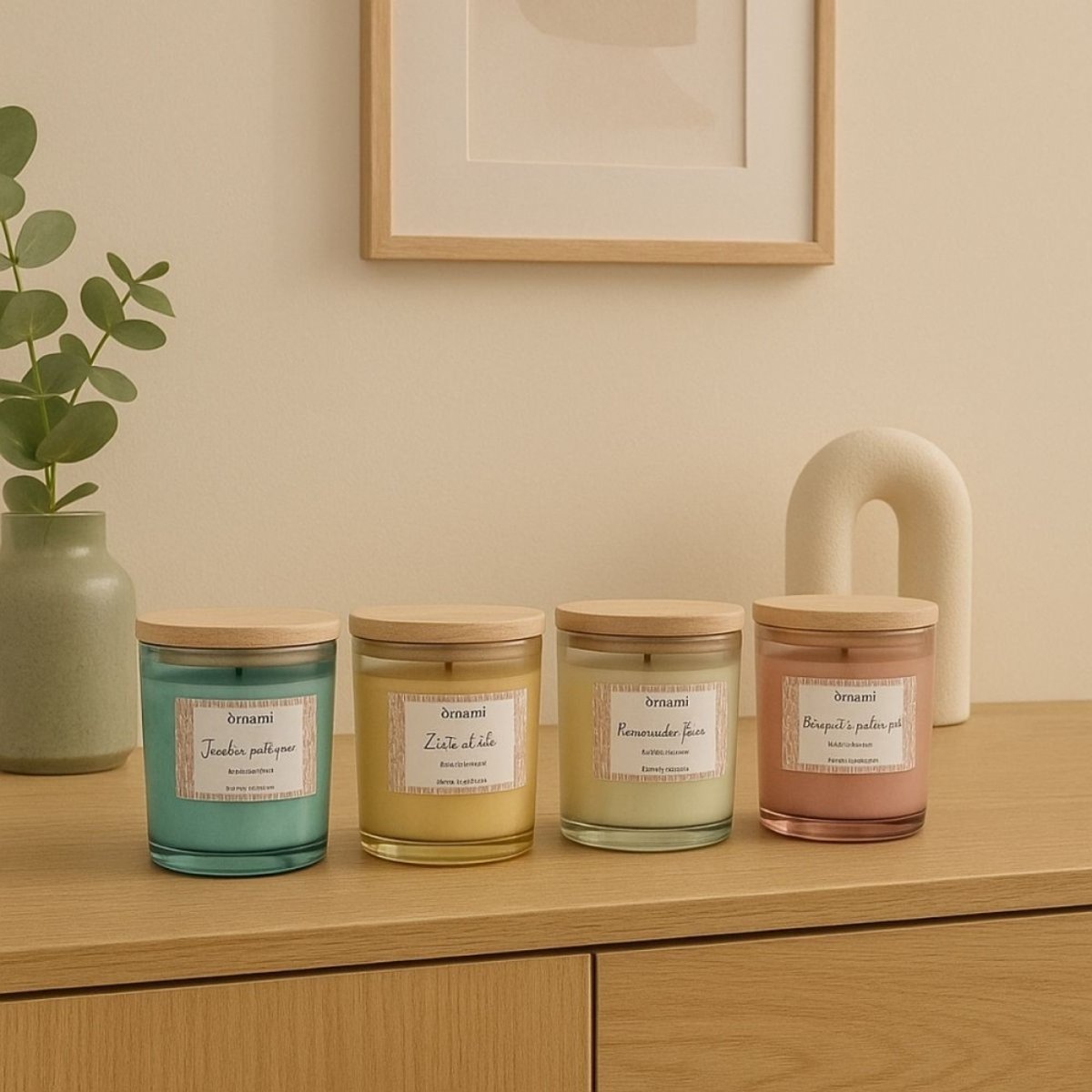 Bougie parfumée en cire de soja "jardin poétique" 280g bleu, ORNAMI