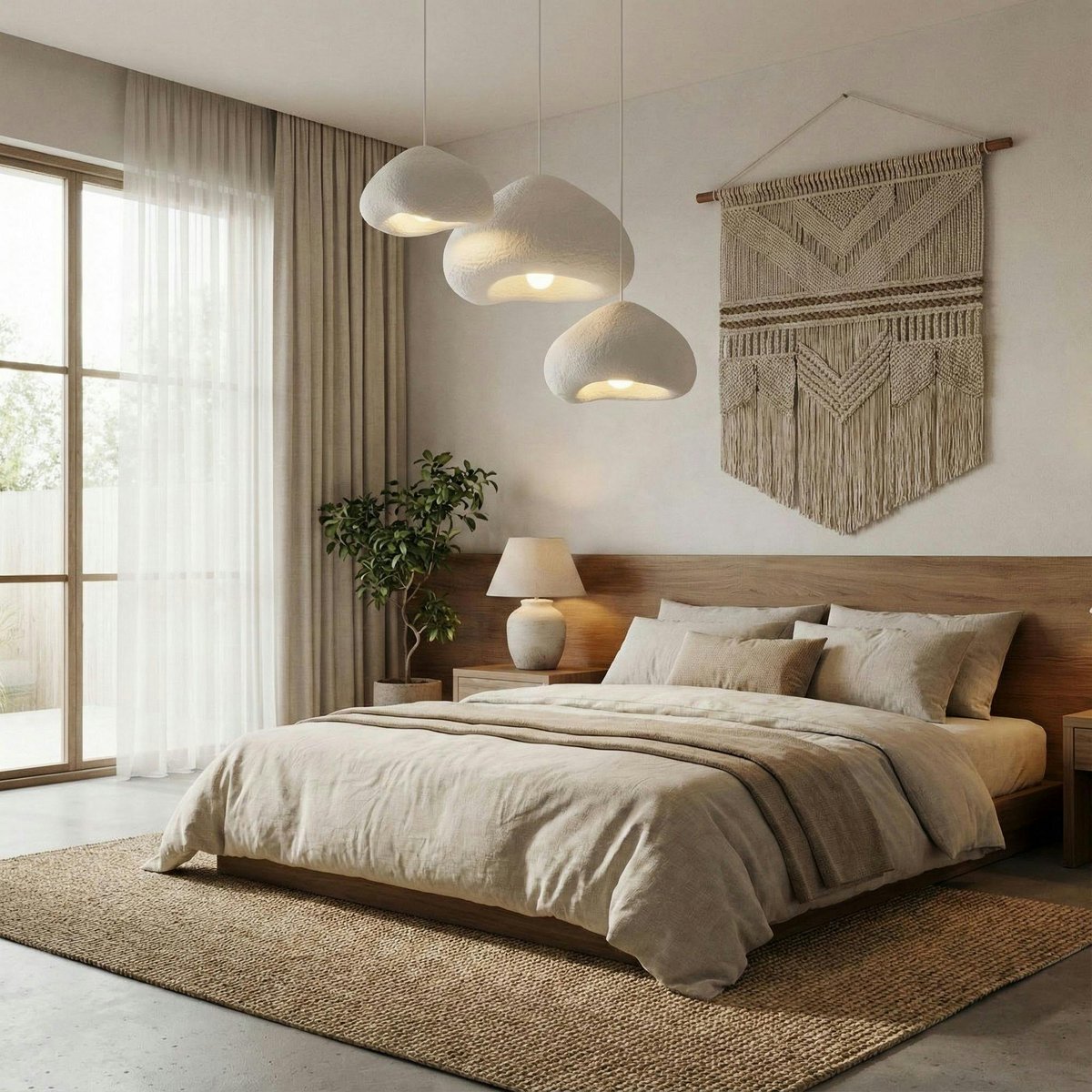 Suspension blanche design 3 abat-jour 82 cm NOXIS blanc, PIER IMPORT