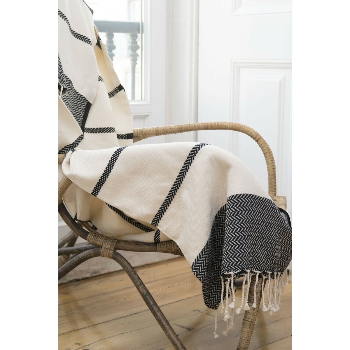 Plaid coton LIV noir, FEBRONIE