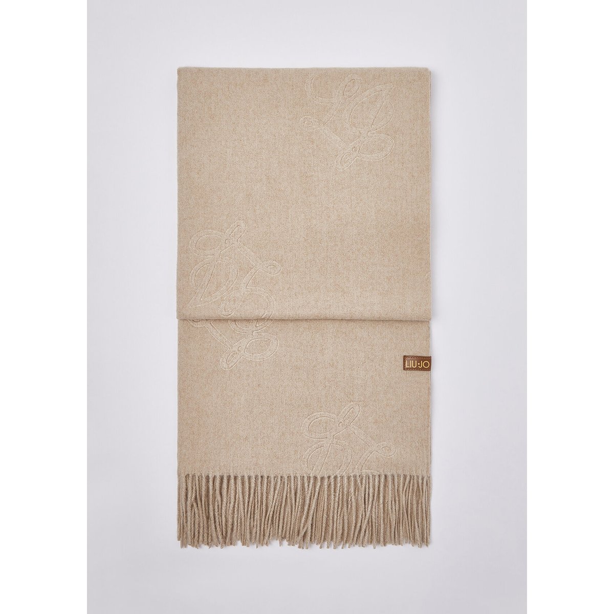 Étole avec logo monogramme camel, LIU JO