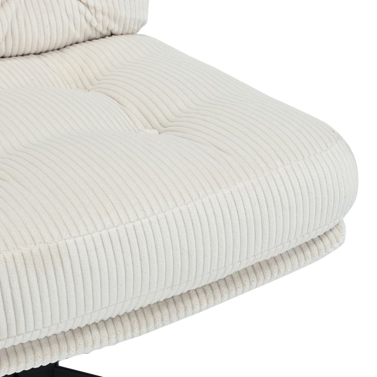Fauteuil pivotant velours côtelé ecru, ZAGO