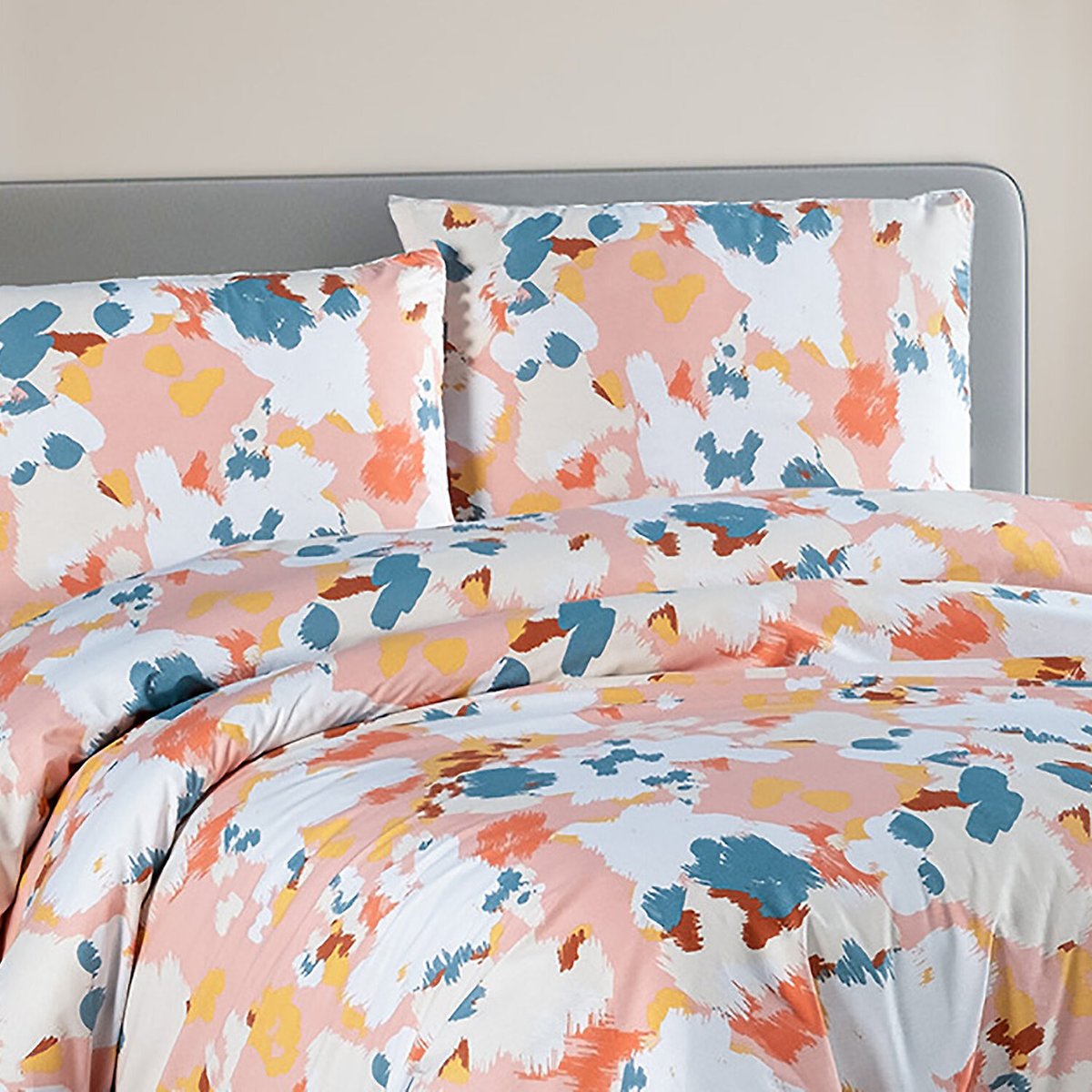 Parure housse de couette 100% coton imprimé "eclat" multicolore, C DESIGN HOME TEXTILE