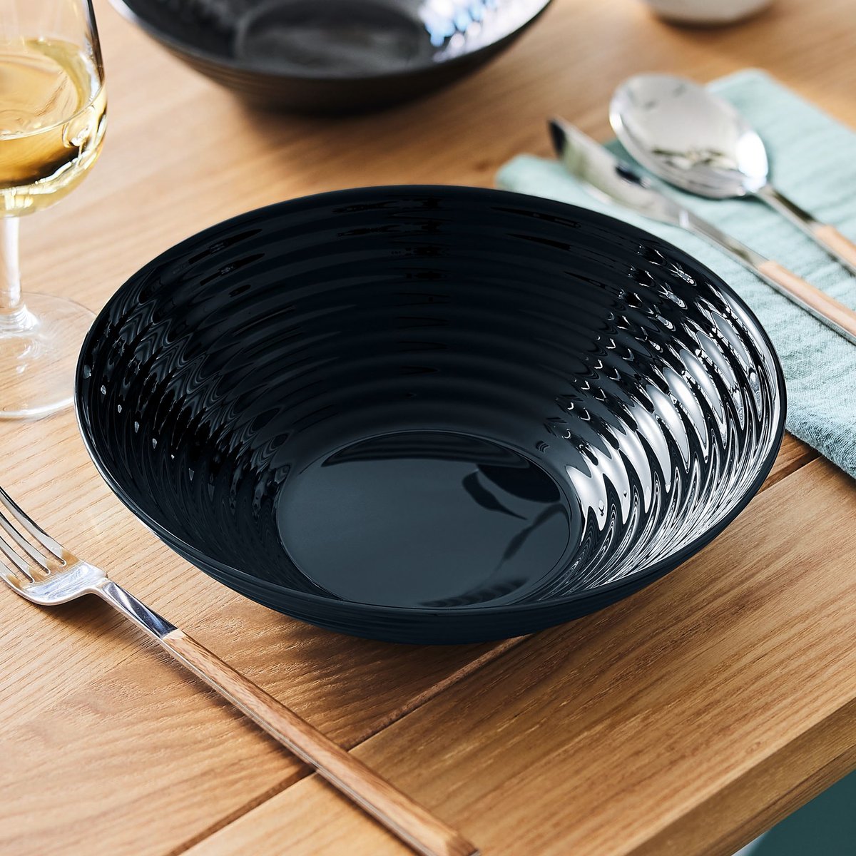 6 bols noirs 20 cm -HARENA noir, LUMINARC
