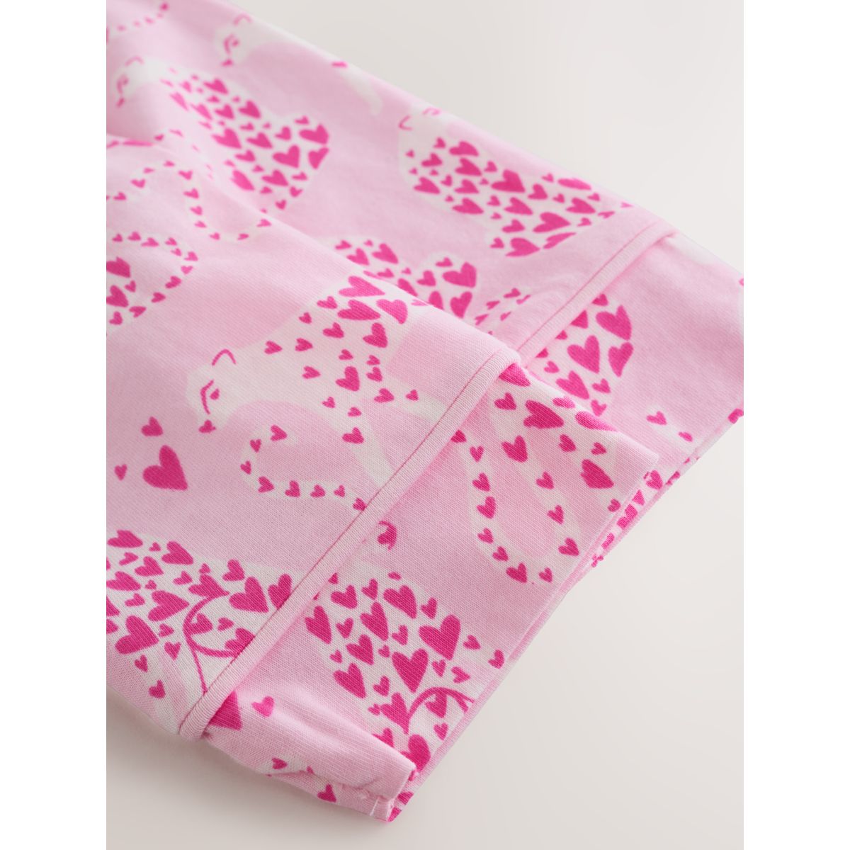 Pyjama en jersey boutonné imprimé léopard rose, NEXT