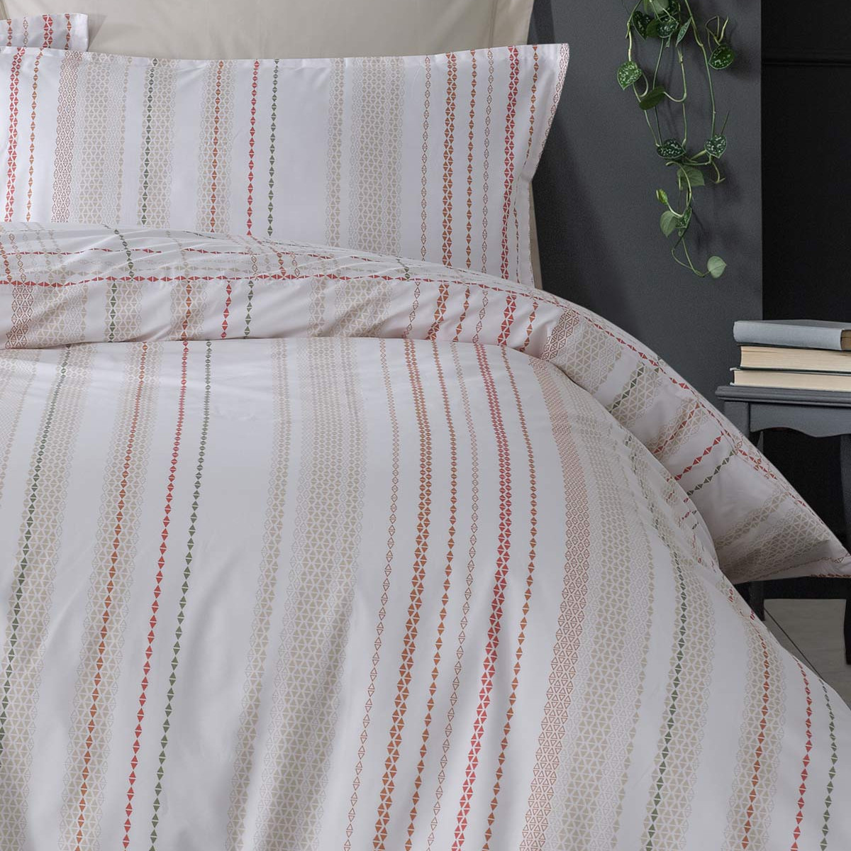 Housse de couette en percale de coton GOTI blanc, SENSEI MAISON