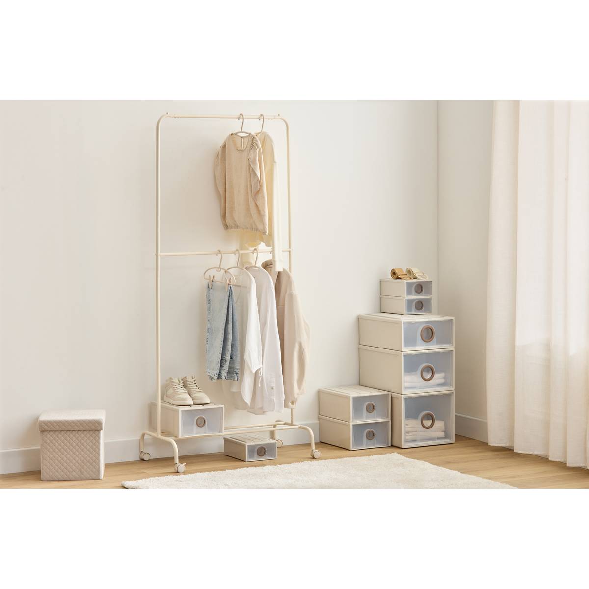 Tiroir de rangement empilable 23,5L TIDE'N STAK beige, 5FIVE SIMPLY SMART