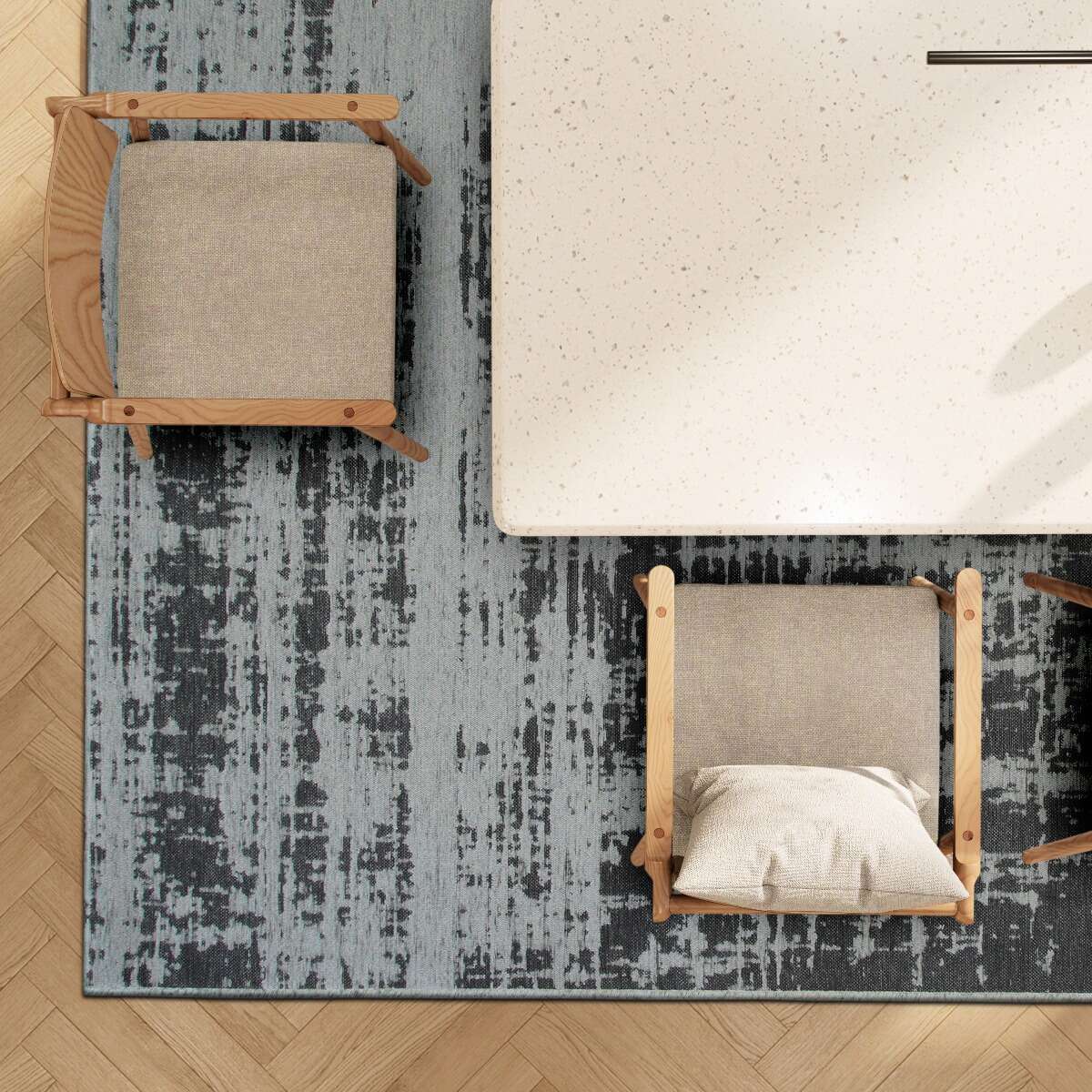 Tapis salon abstrait moderne TAPISSERIE taupe, THE DECO FACTORY