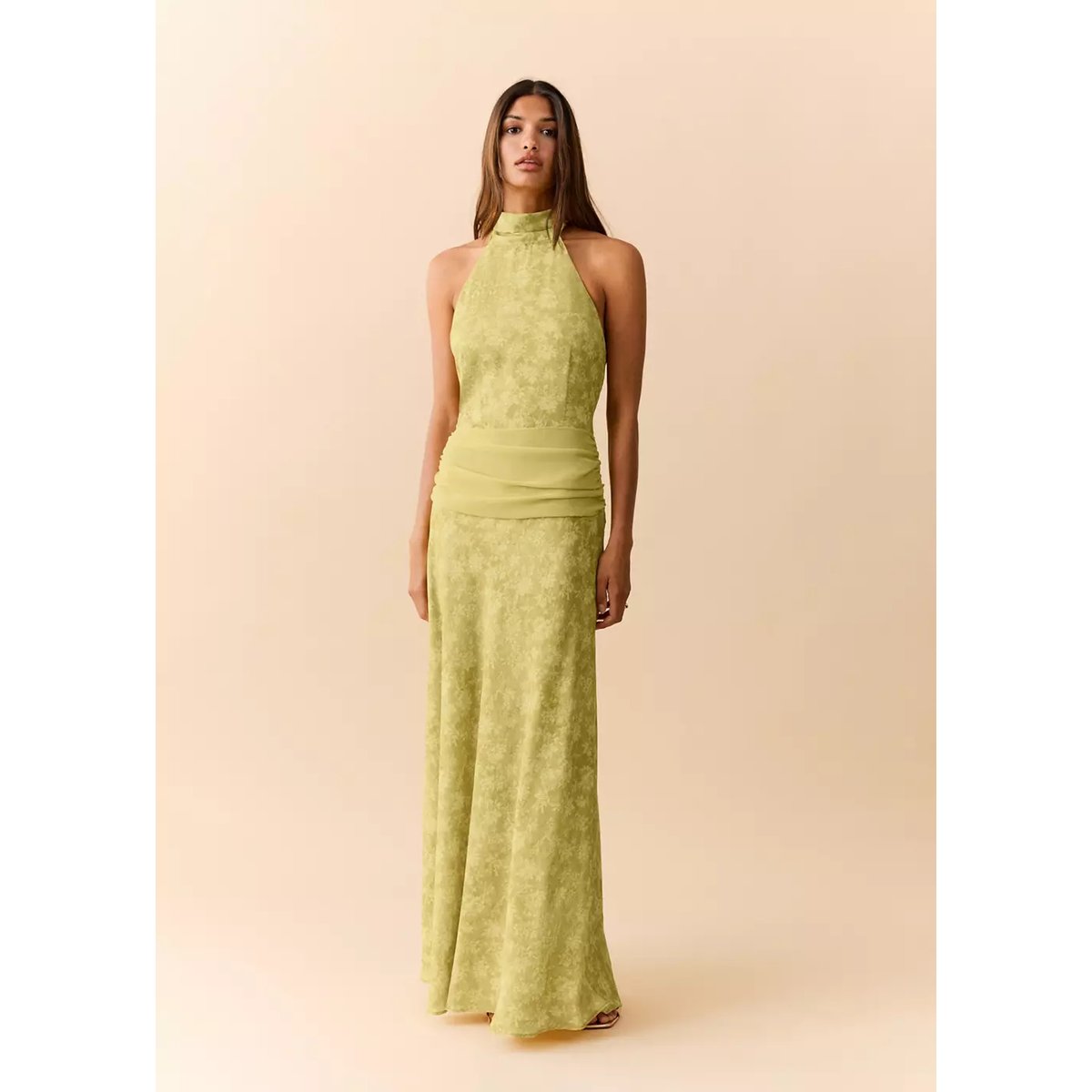 Robe emmanchures américaines dos nu citron vert, MANGO TEEN