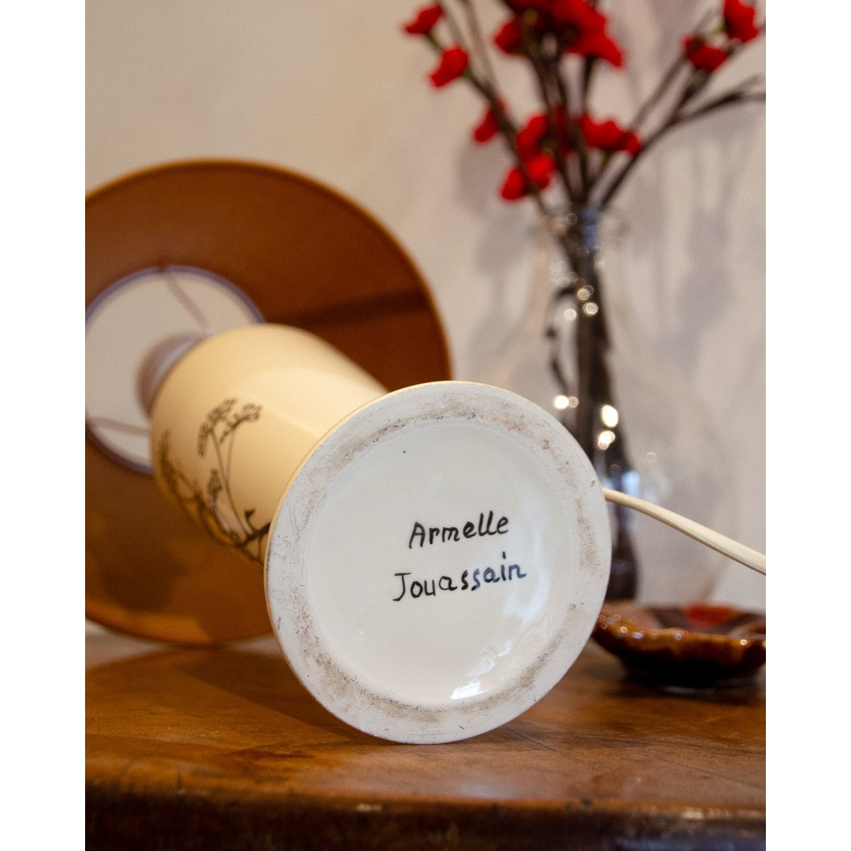 Lampe à poser en céramique Colette N°442 - Bon état blanc, DEBONGOUT