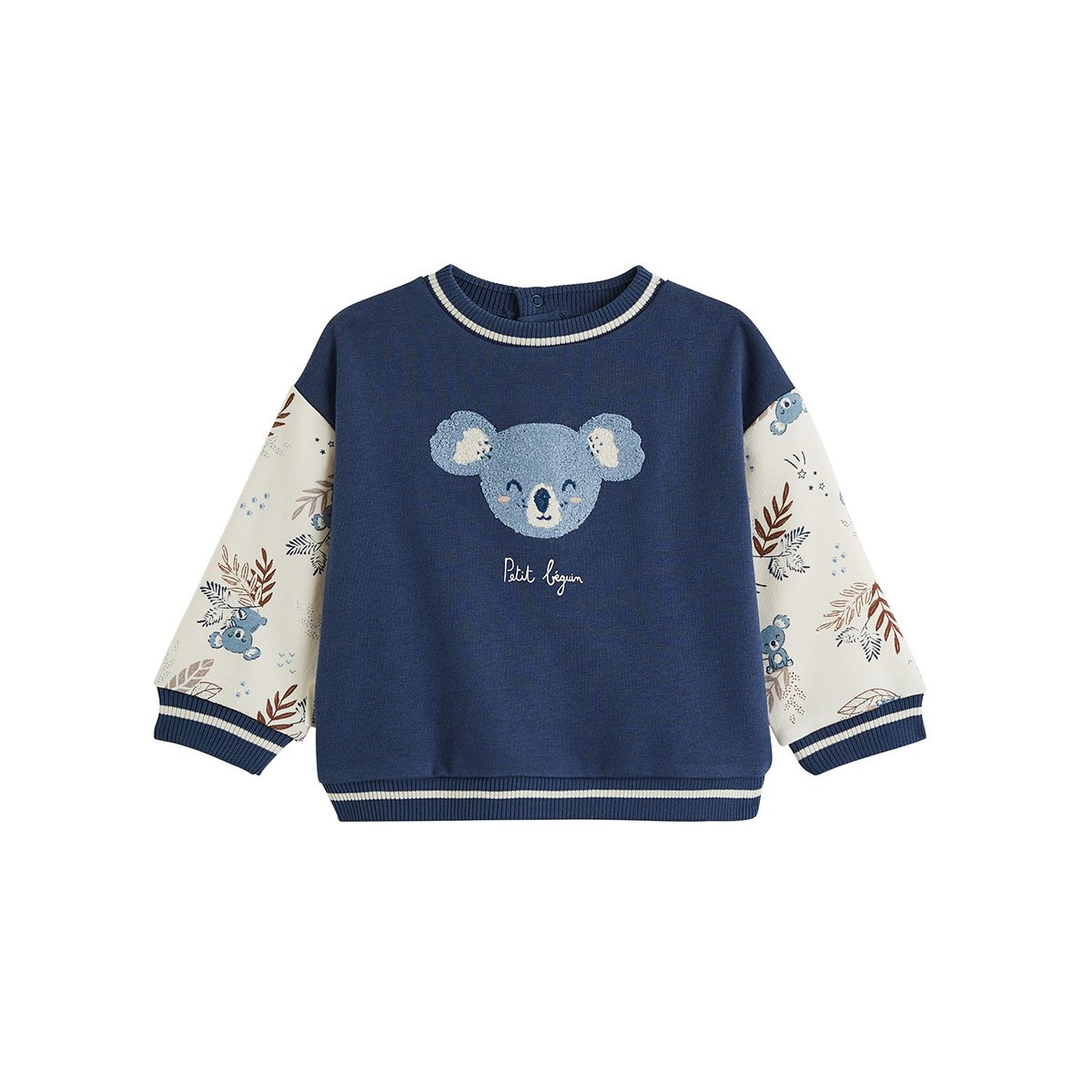 Sweat-shirt bébé en molleton Mathéo bleu, PETIT BEGUIN