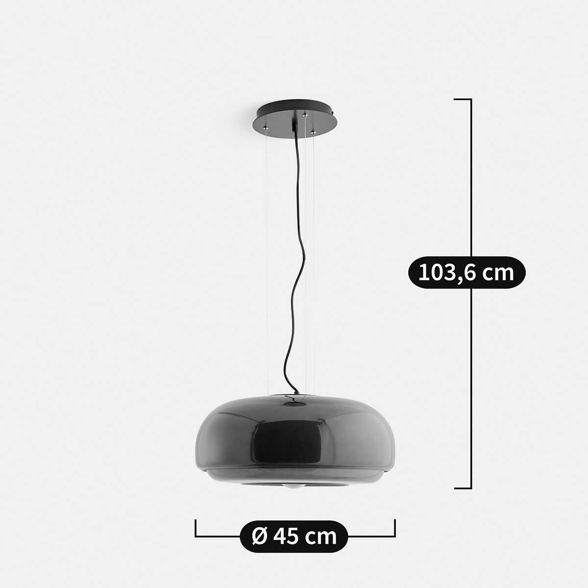 Kinoko 45cm Diameter Coloured Glass Ceiling Light red, LA REDOUTE INTERIEURS