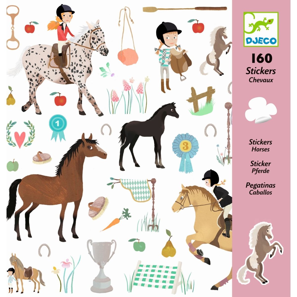 Autocollants chevaux multicolore, DJECO