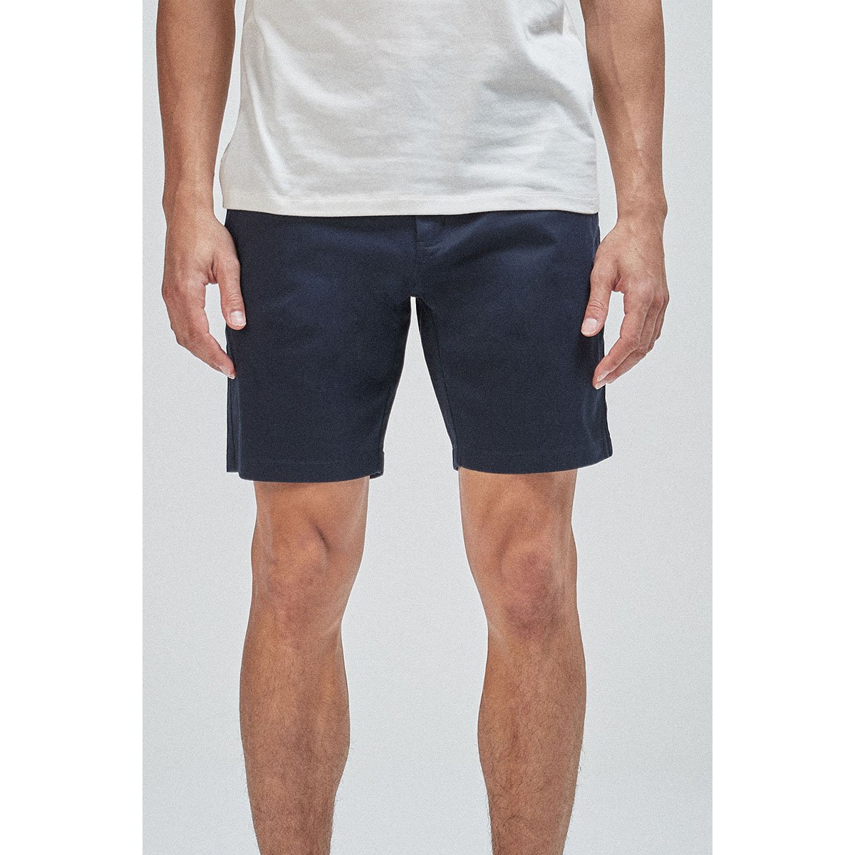 Short Chino Droit Stretch marine, NEXT