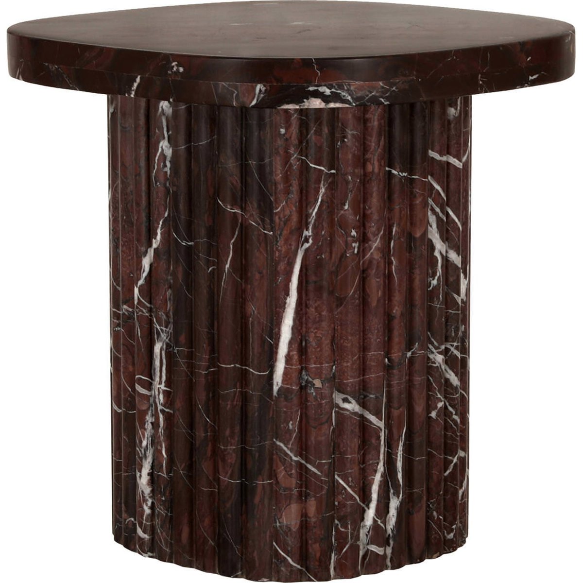 Table d'appoint en marbre, ORCHID bordeaux veiné blanc, RECOLLECTION