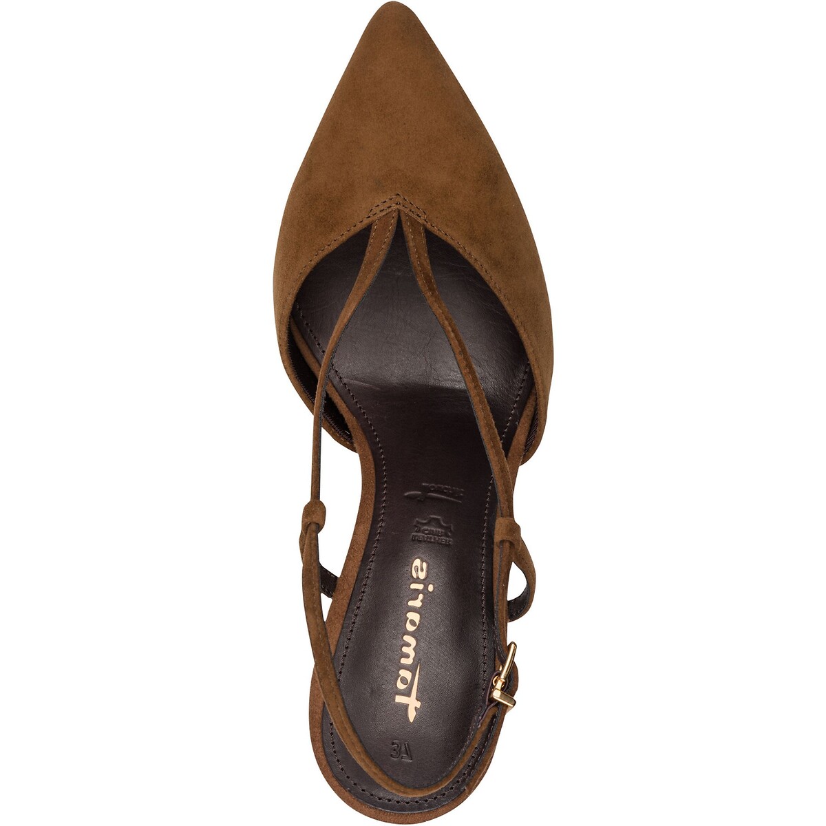Escarpins pointus en cuir cognac, TAMARIS