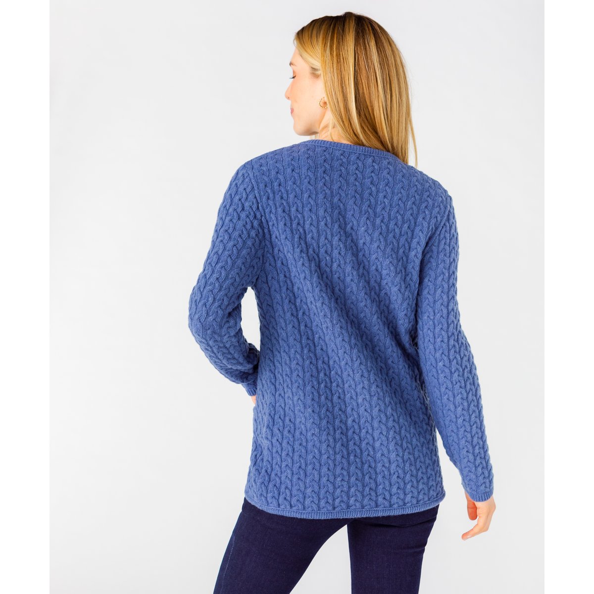 Cardigan torsadé bleu acier chiné, DAMART