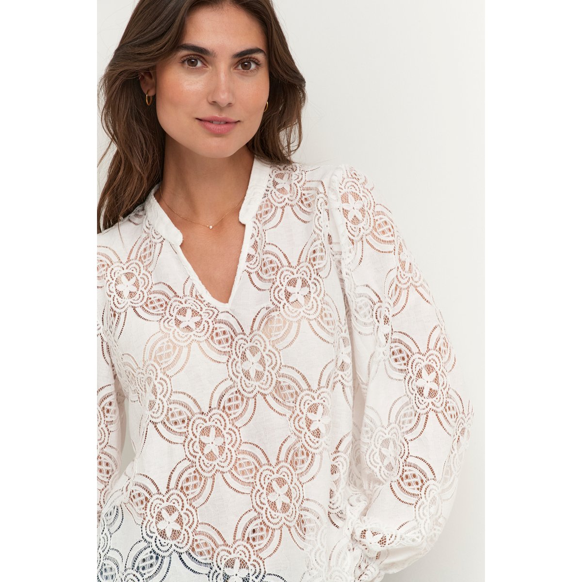 Blouse à manches longues blanc spring gardenia, CULTURE