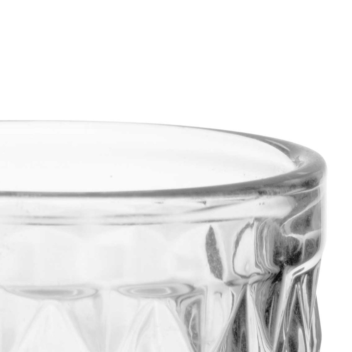 Set de 6 flûtes à champagne en verre Diamants 17cl transparent, WADIGA
