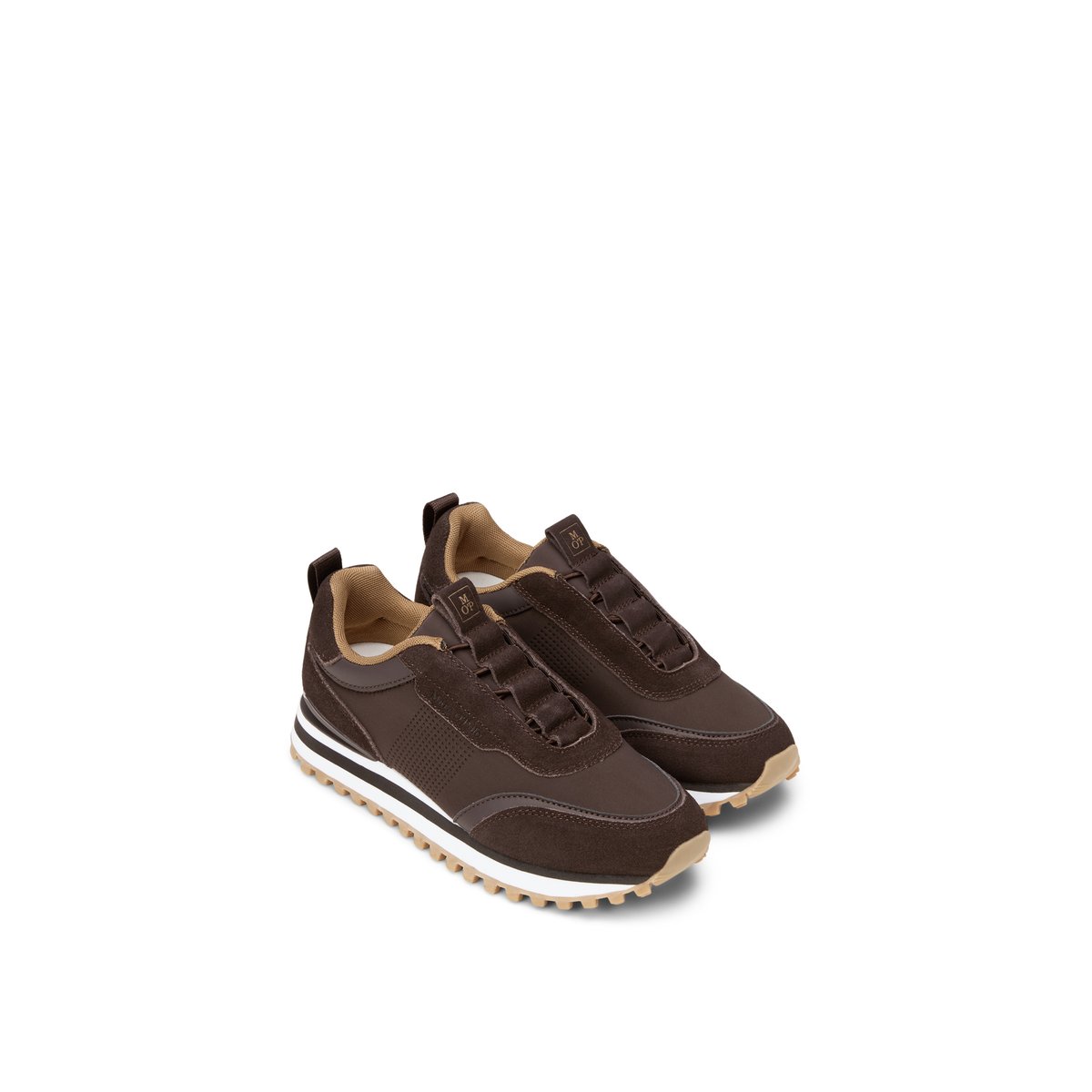 Baskets slip-on modèle Bjorna en cuir velours et néoprène beige, MARC O'POLO