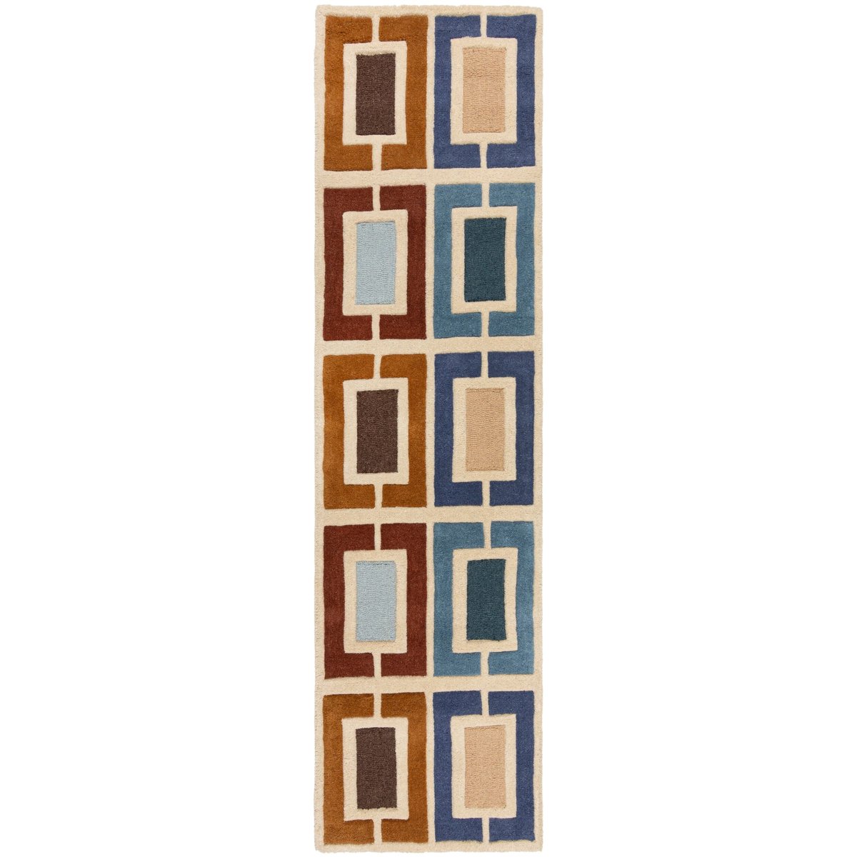 Tapis en laine de couloir BLOCKS RETRO multicolore, FLAIR RUGS