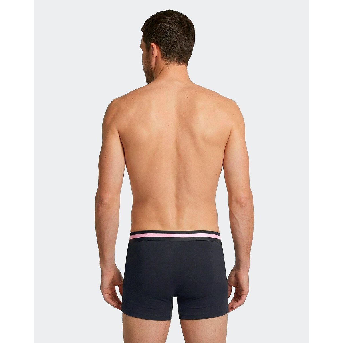 Lot de 3 boxers unis rose + bleu marine, EDEN PARK