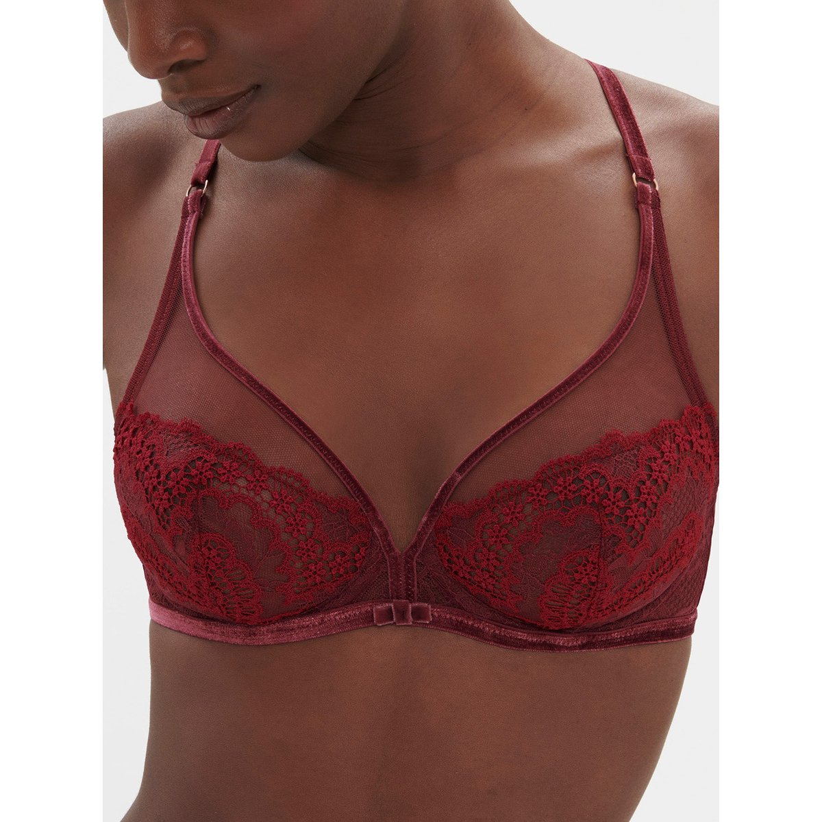 Soutien-gorge avec armature décolleté plongeant, SCÉNARIO rouge, SIMONE PERELE