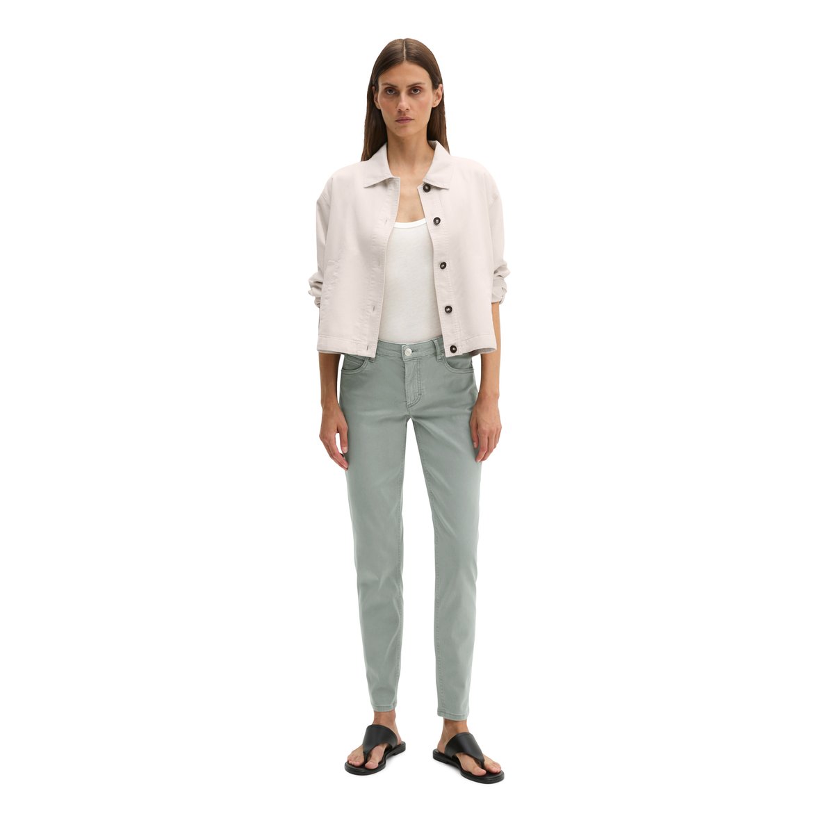 Pantalon modèle Lulea slim avec TENCEL™ Lyocell gris, MARC O'POLO