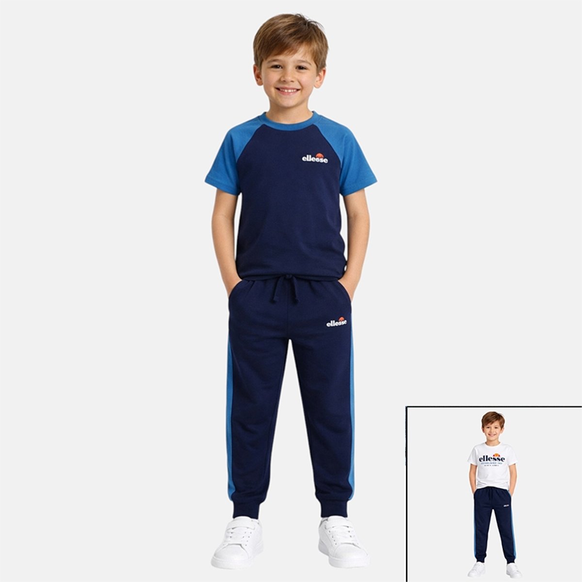 Lot de 2 t-shirts manches courtes et pantalon de jogging TEAM bleu marine, ELLESSE