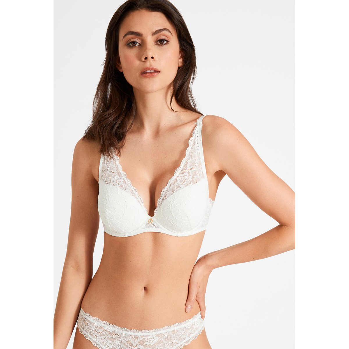 Soutien gorge plunge foulard Rosessence blanc, AUBADE