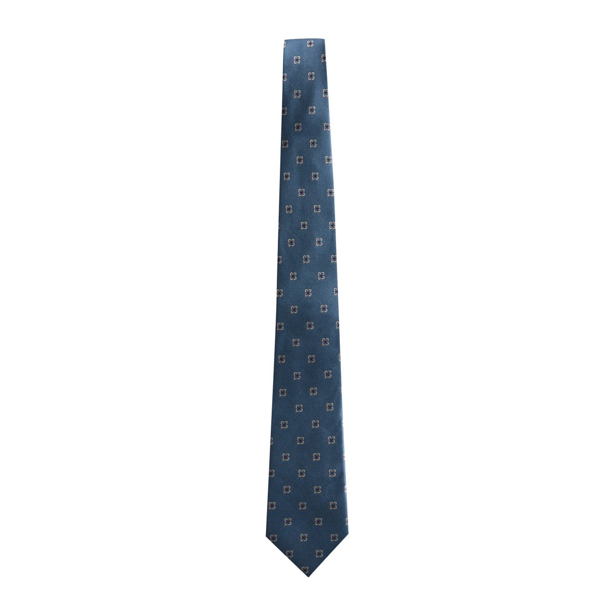Cravate en soie à motif géométrique signature bleu, NEXT