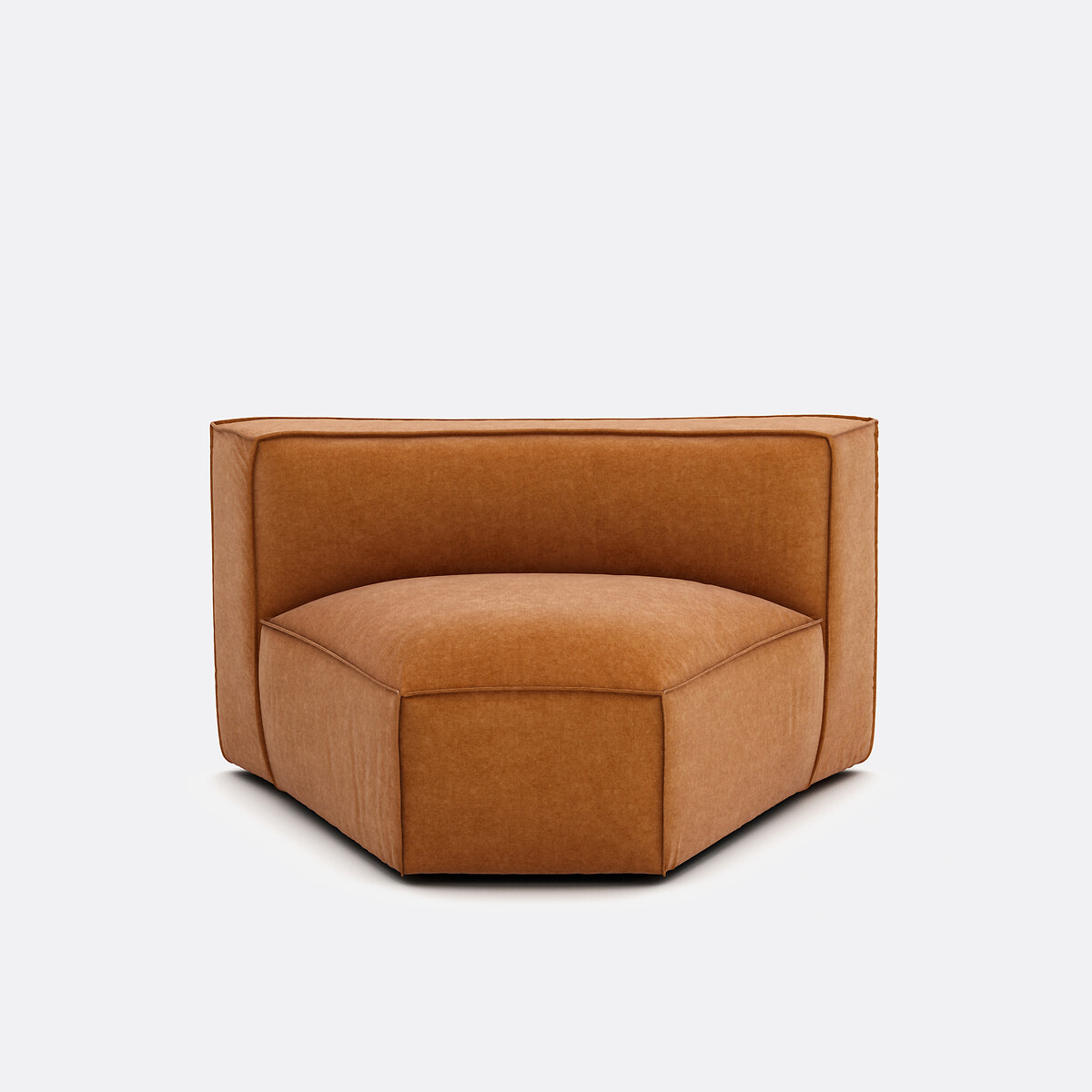 Elément d'angle ouvert pour canapé modulable, en velours texturé, SEVEN ocre, LA REDOUTE INTERIEURS