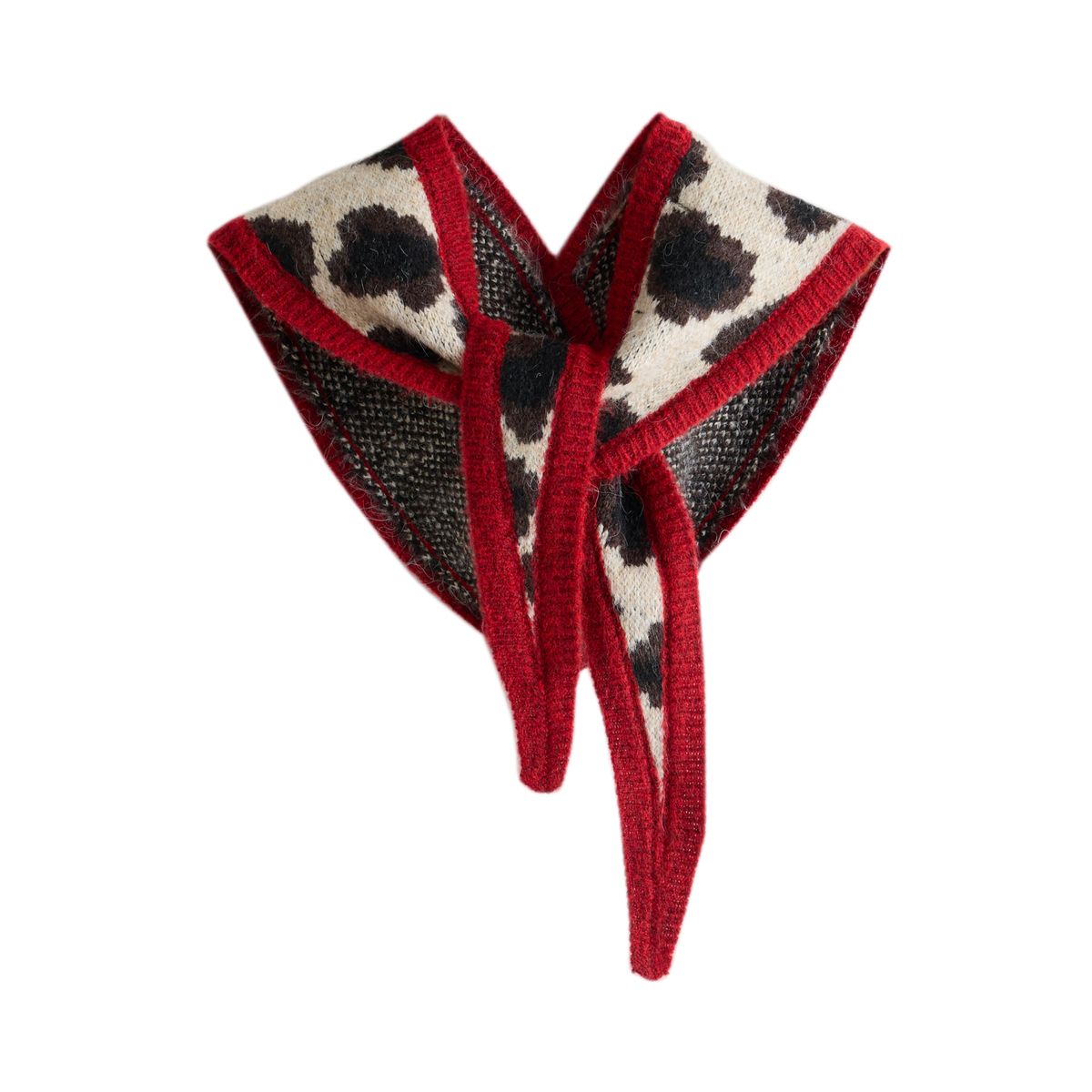 Écharpe triangle en maille épaisse jacquard animalier, NEXT