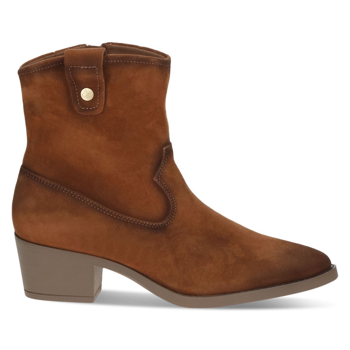 Bottine en cuir marron taupe clair, CAPRICE
