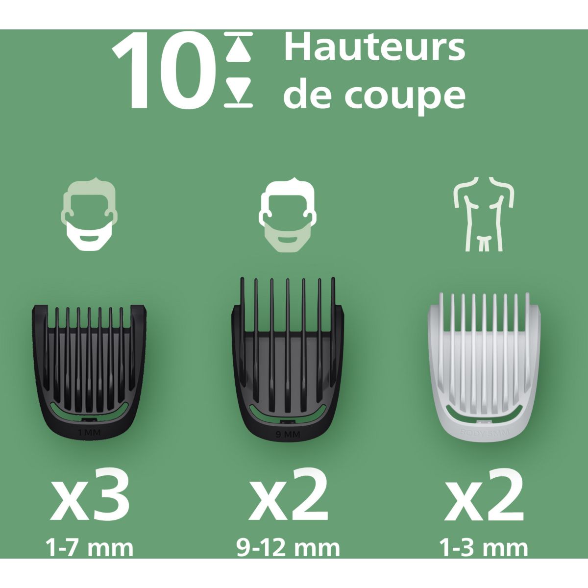 Tondeuse multi usages MG3945/15 Series 3000, 10 hauteurs de coupe, précision 1 mm, autonomie 90 mn couleur unique, PHILIPS