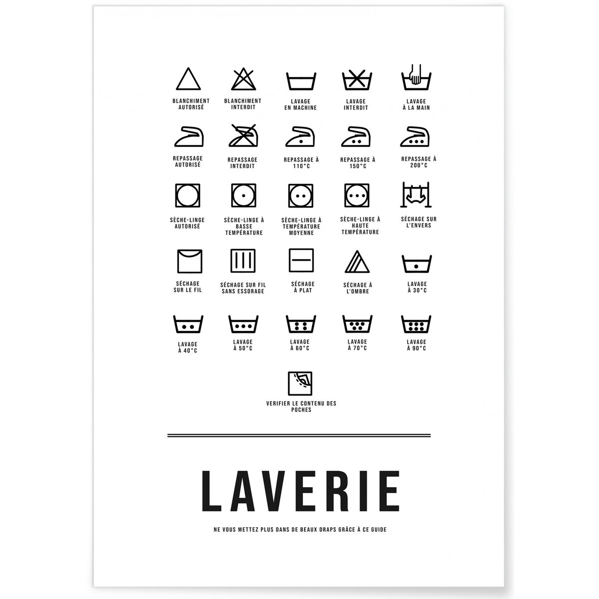 Affiche Laverie blanc, L'AFFICHERIE